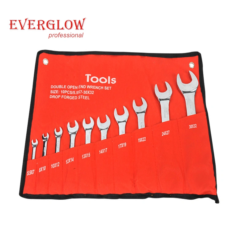 10PC Double Ring Offset Spanner Set with High Quality Cr-V Wrench Set