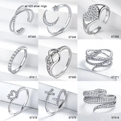 Accessoires de mode bijoux fantaisie personnalisé 925 argent Sterling CZ fiançailles bagues de promesse de mariage pour les femmes