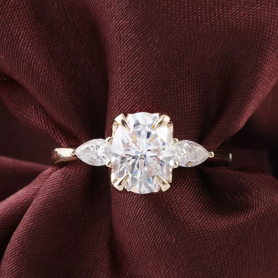 10K or blanc Style romantique 9mm coeur coupe Moissanite anneaux pour amoureux Provence bijoux bague de haute qualité