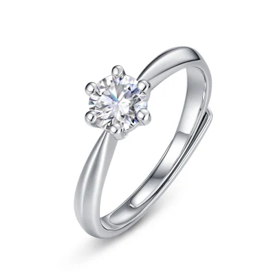 Bagues de mariage classiques simples femmes bague d'éternité Moissanite