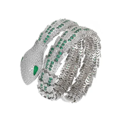 Bijoux de mode en gros 925 Sterling Silver Charm CZ Snake Design Ring